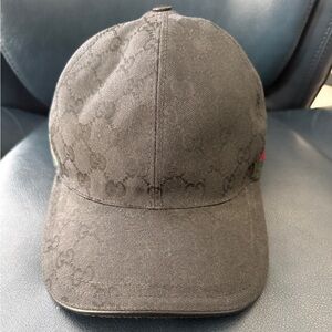 Gucci Black GG Monogram Canvas Baseball Cap